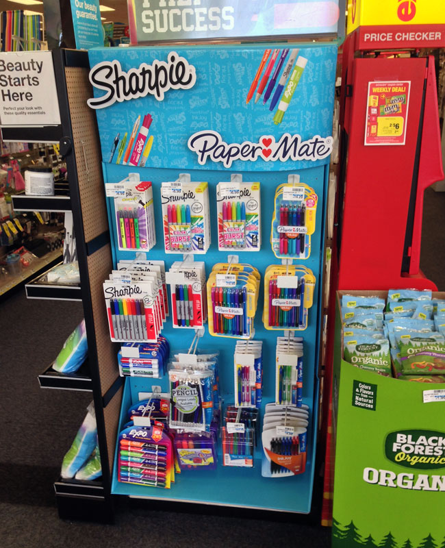 Sharpie Display Popon | Image Gallery | Sharpie Paper Mate Blue End Cap Display