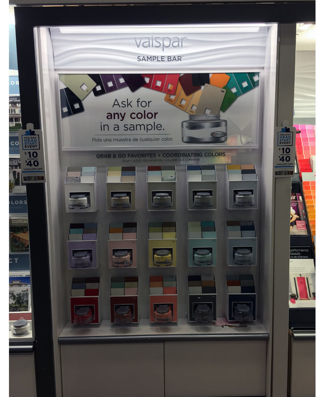 Popon Image Gallery Valspar Sales Bar Sample Display