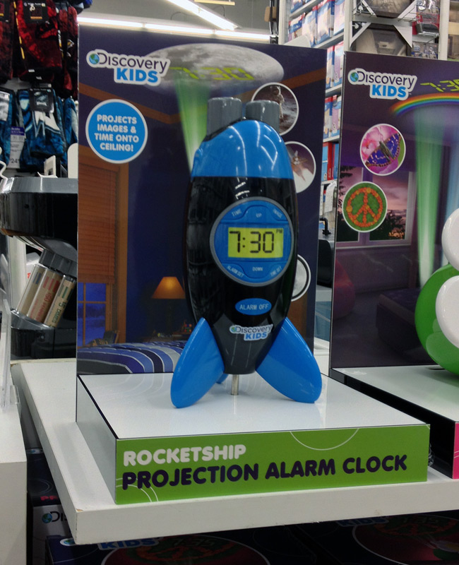 discovery kids rocketship projection alarm clock