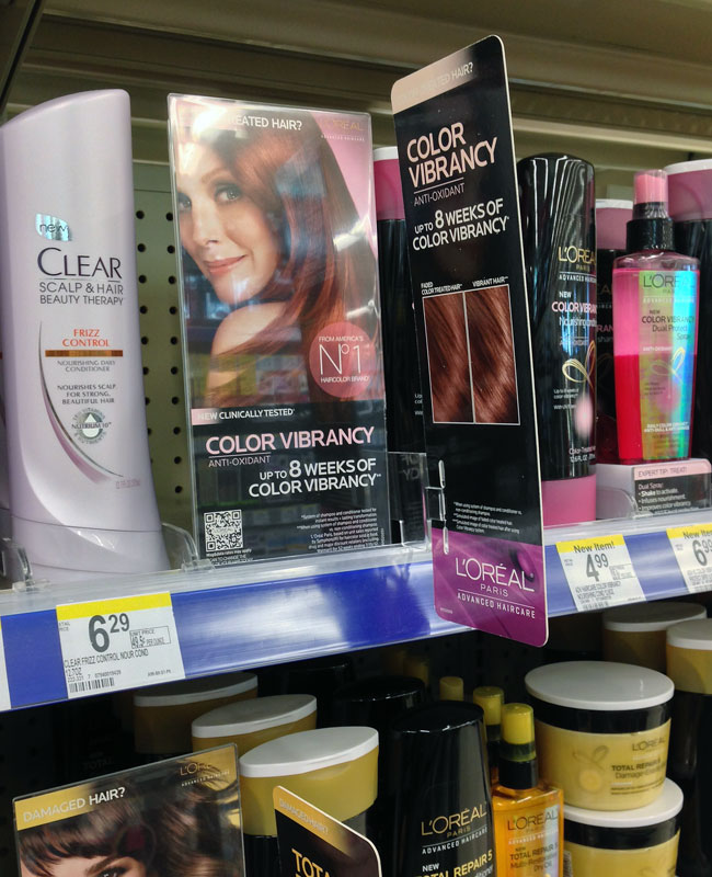 Popon | Image Gallery | L'Oreal Color Vibrancy Shelf Aisle Violater